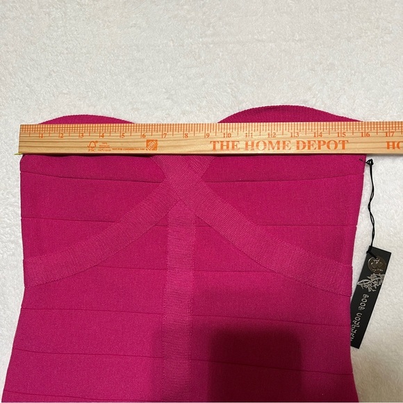 POOF COUTURE Womens Bandage Style Sweater Tube Top Raspberry Pink Size Large - Picture 7 of 8